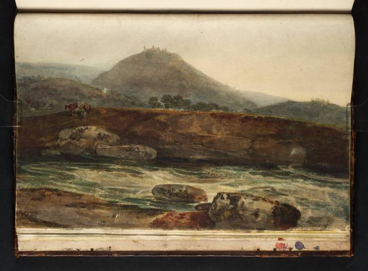 Dinas Bran, with the Dee flowing below (1798)  by J M W Turner.  This was the citadel of  the Brennius who was likely the Comes of the Romano-Britons in the early fifth century.  It was also the site of the Alleluia Victory in 429 AD.