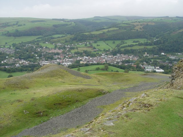 A view of the vale of Llangollan from the commanding heights of Dinas Bran