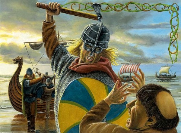 Vikings attack Lindisfarne